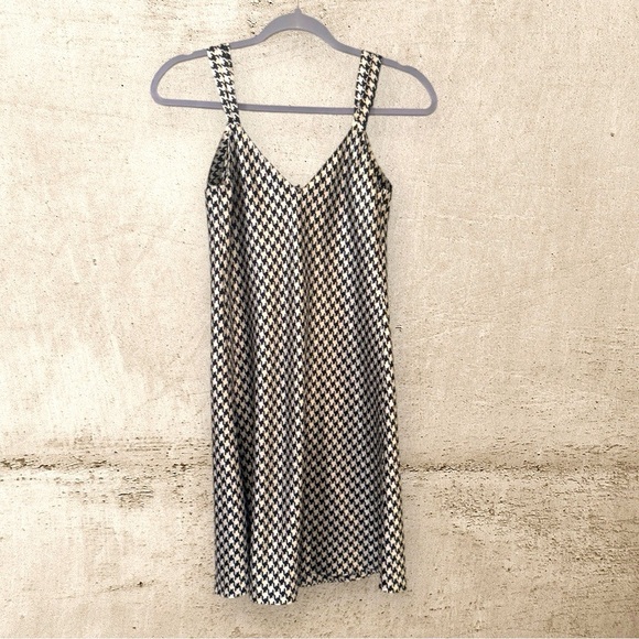 90’s vintage inspired Monochrome Houndstooth slip dress Y2K preppy goth grunge - Picture 9 of 9